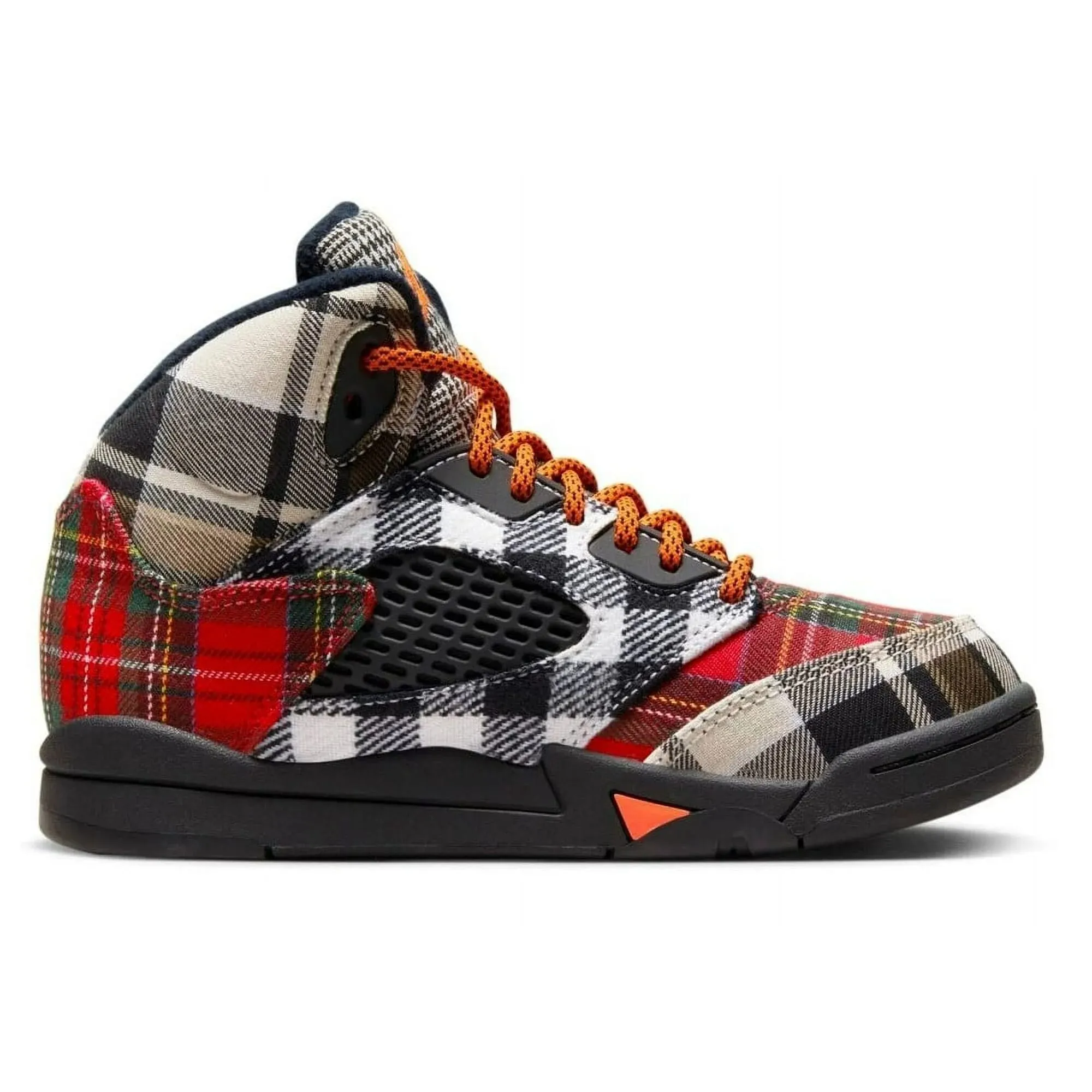 Nike Jordan 5 Retro Plaid Black/Total Orange  FD4812-008 Pre-School