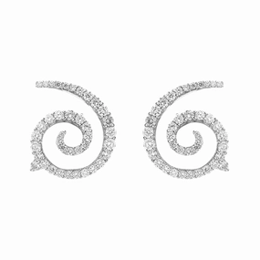Picchiotti 18ct White Gold 1.05ct Diamond Spiral Earrings
