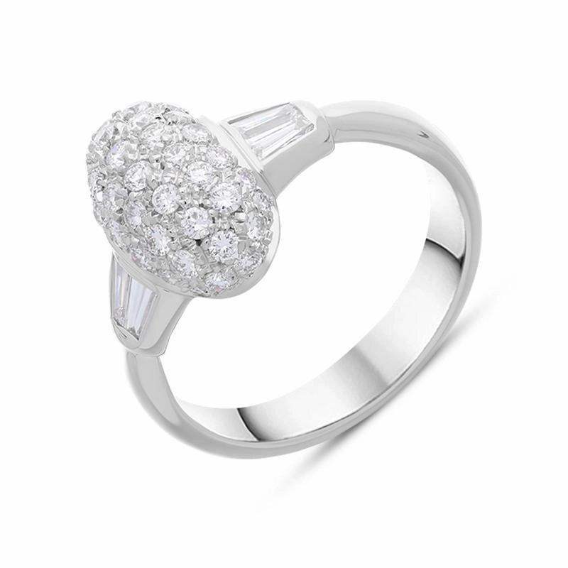 Picchiotti 18ct White Gold Diamond Domed Ring D