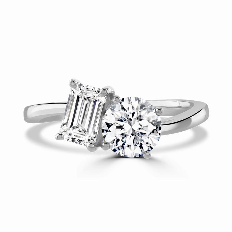 Platinum 1.8ct Laboratory Grown Diamond 'Toi et Moi' Ring