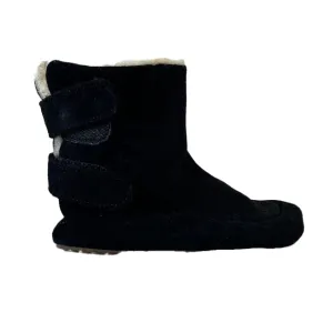 Pom Pom Unisex Black Suede Boots