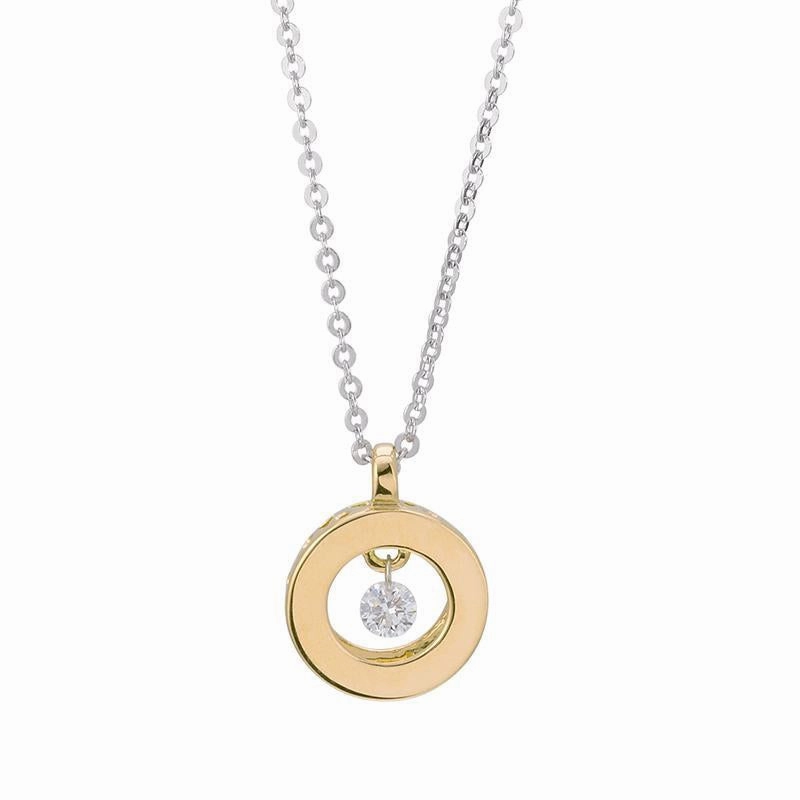 Ponte Vecchio Vega 18ct Yellow Gold Diamond Circle Necklace