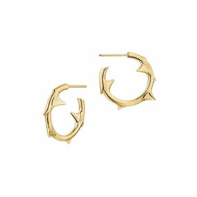 Shaun Leane Rose Thorn 18ct Yellow Gold Plated Sterling Silver Small Hoop Earrings