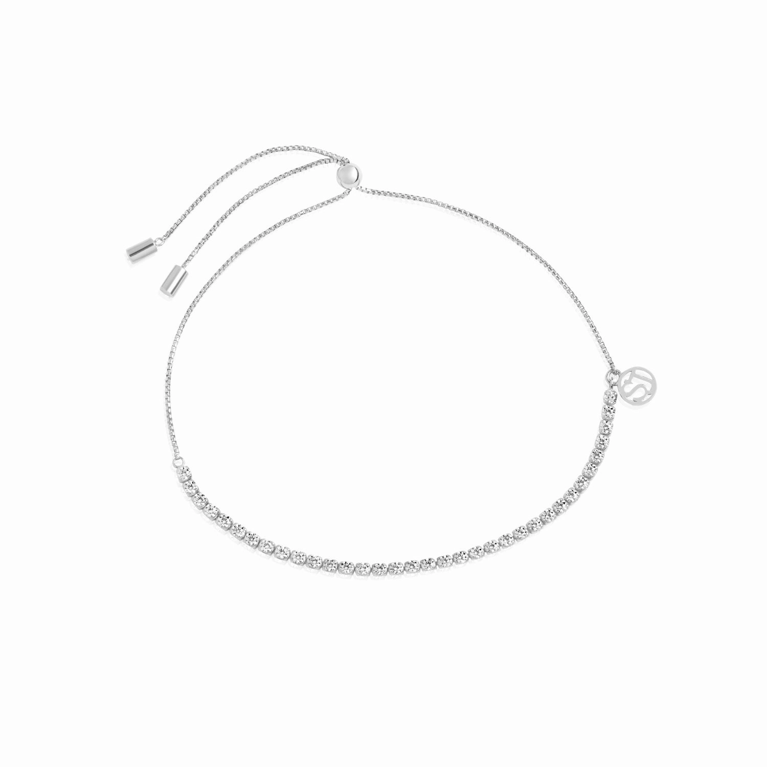 Sif Jakobs Ellera Sterling Silver White Zirconia Adjustable Tennis Bracelet