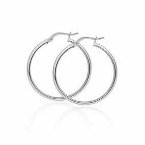 Silver 925 High Polished Hoop Earrings 1.5mm - HP02-1.5