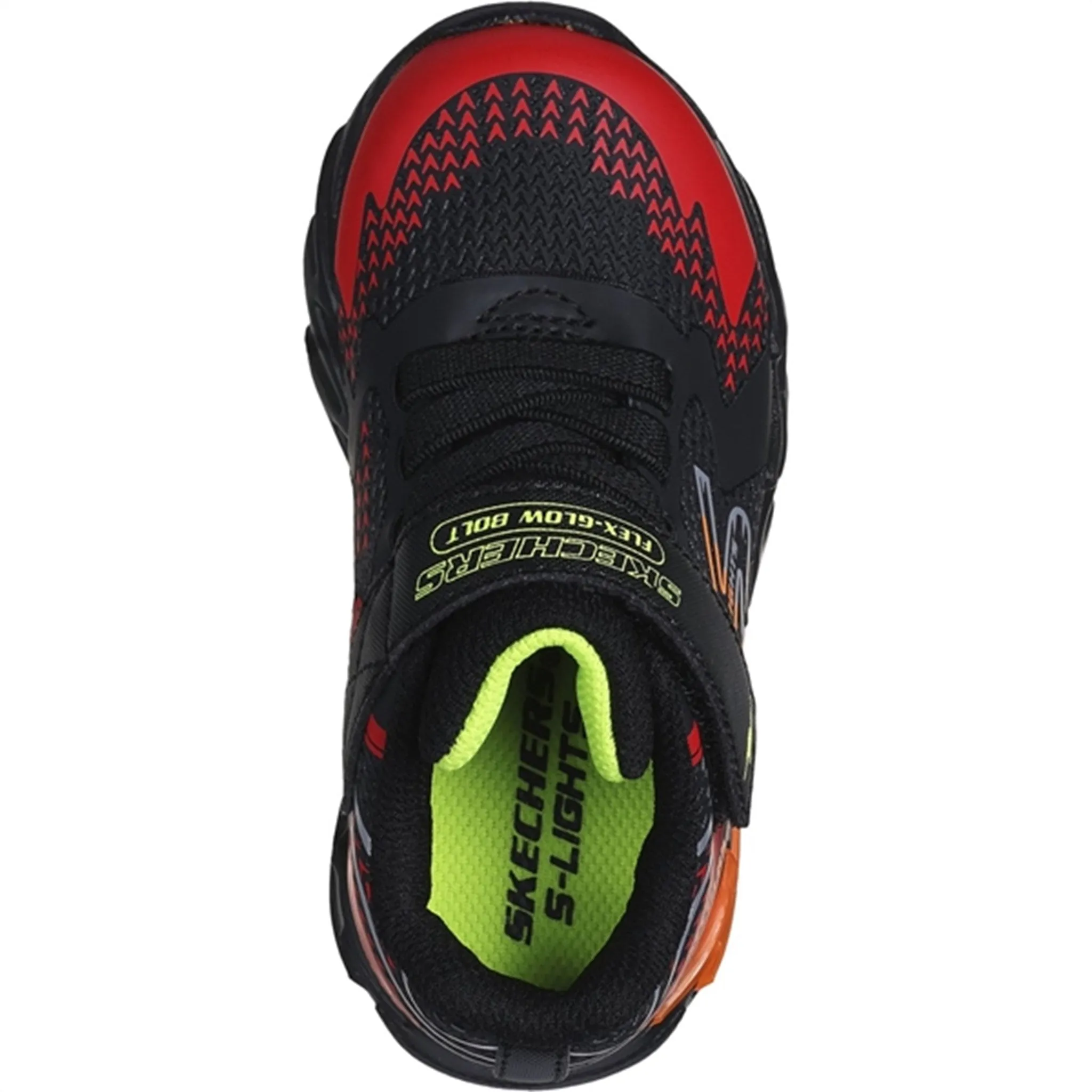 Skechers Boys Flex Glow Bolt Sneakers Black Red