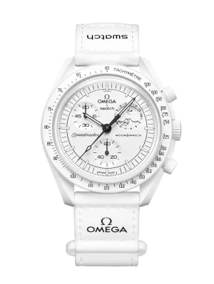 SNOOPY MOONSWATCH MISSON TO THE MOONPHASE WHITE