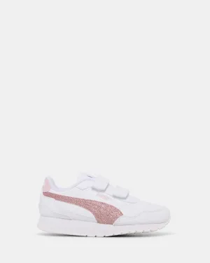 St Runner V4 Glitter V Ps White/Rose