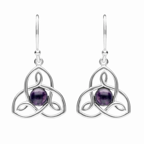 Sterling Silver Blue John Celtic Cross Hook Drop Earrings