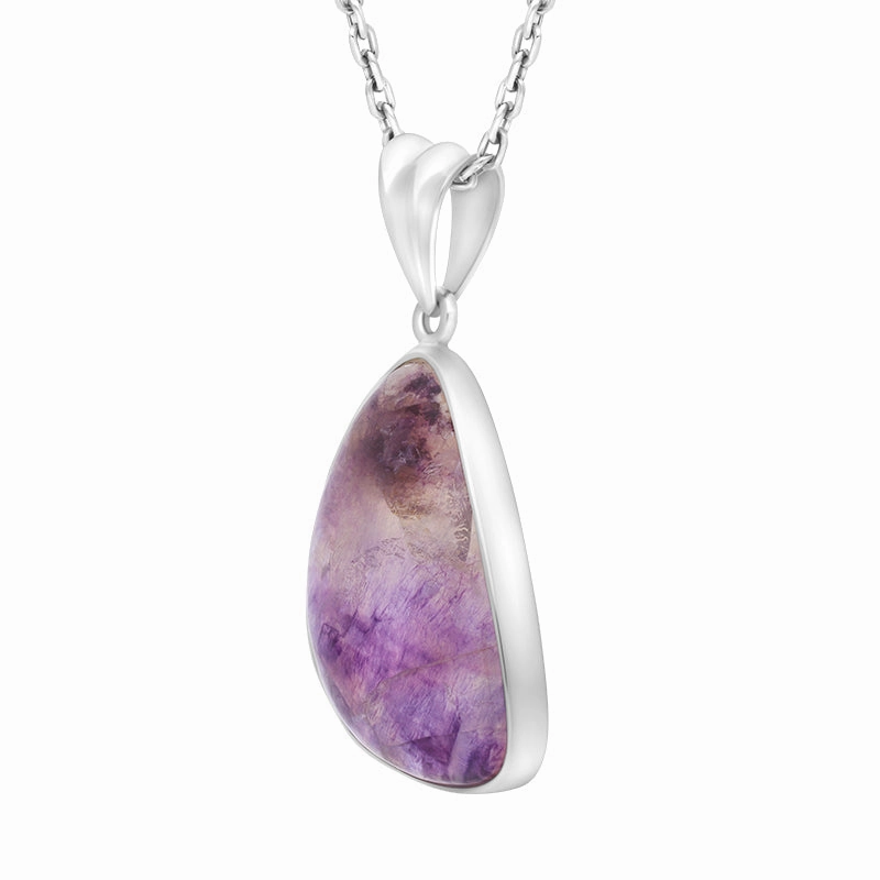 Sterling Silver Blue John Curved Triangle Necklace D