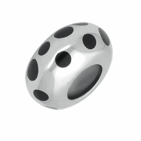 Sterling Silver Whitby Jet Spotty Charm