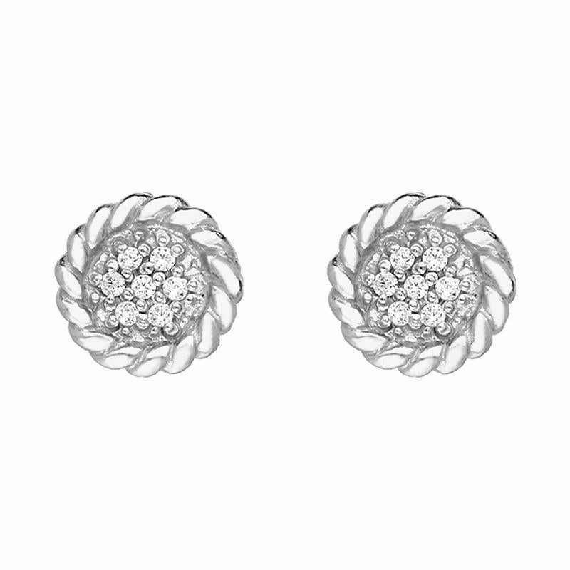 Sylva Sterling Silver Cubic Zirconia Round Stud Earrings