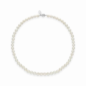 White Pearl 8mm Round Bead Necklace