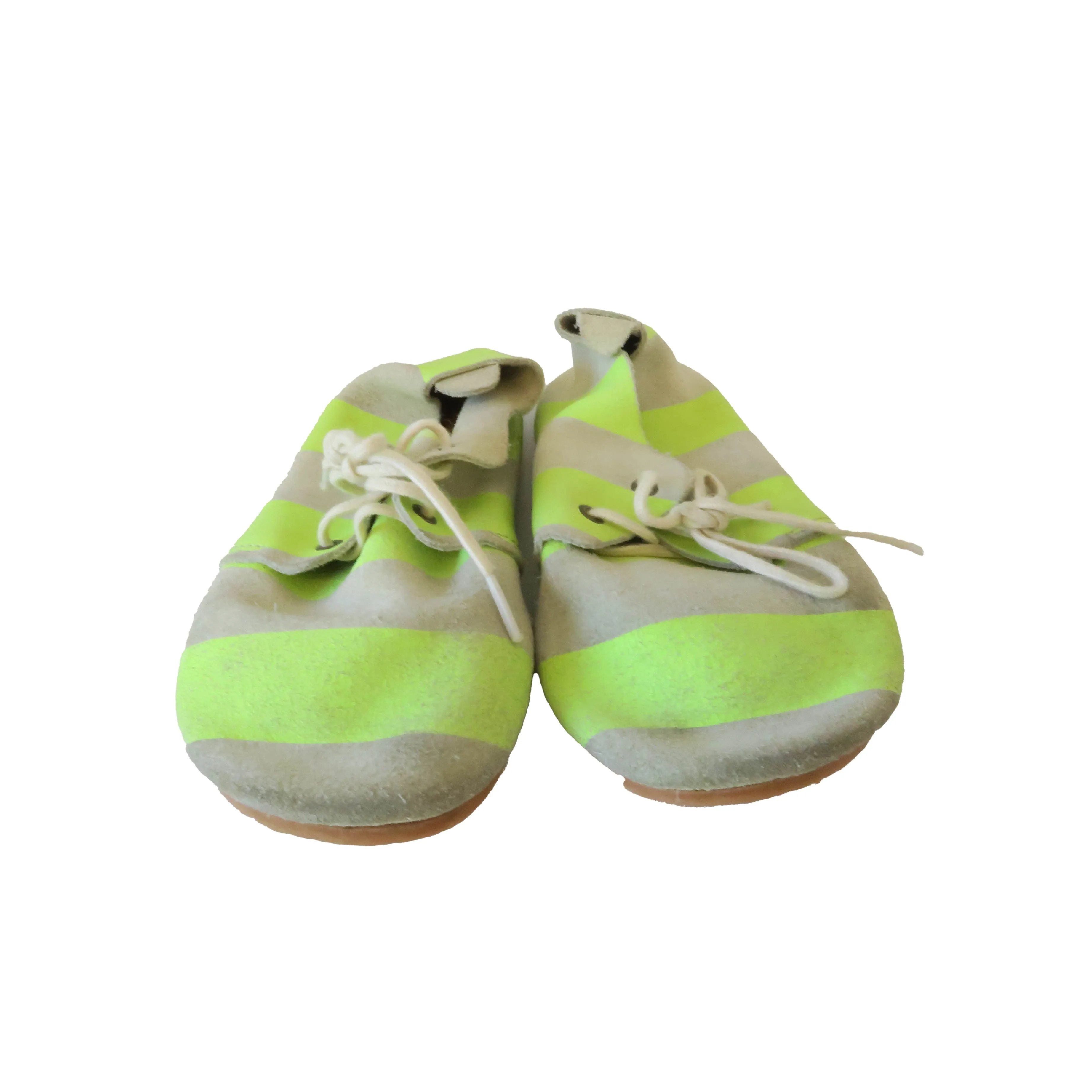 ZUZII Boys Gray | Green Stripe Shoes